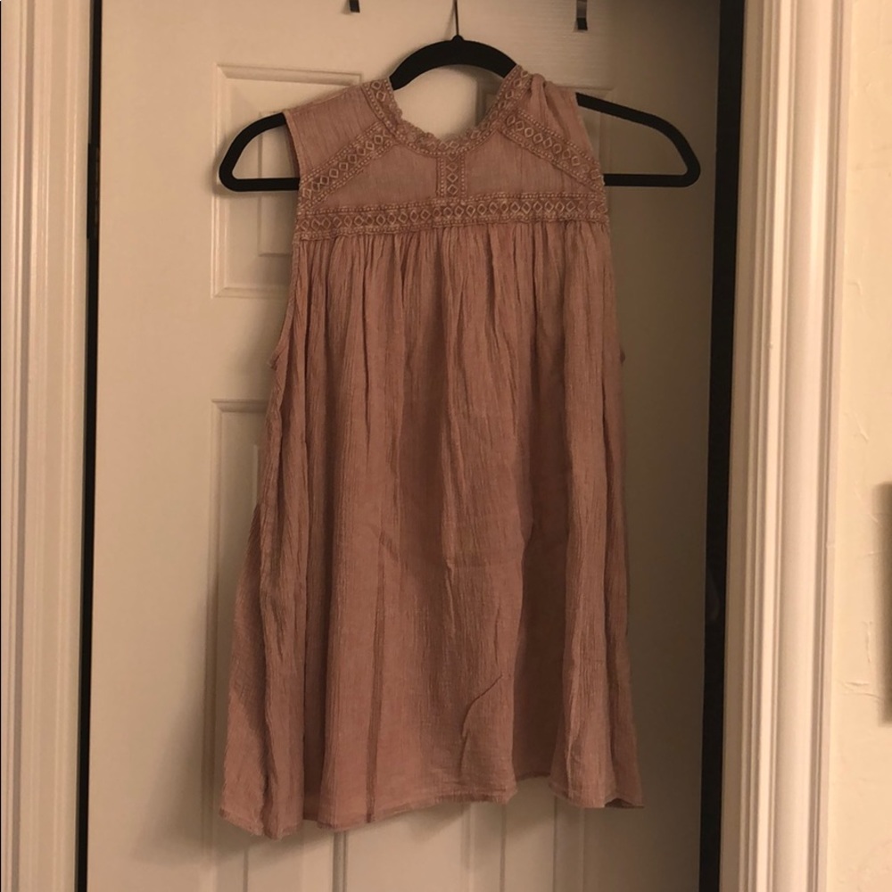 Pink high neck tank top